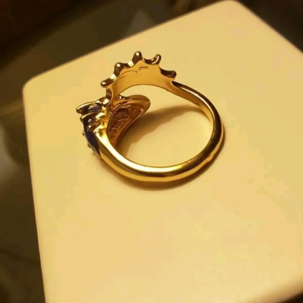 Stylish starry blue dragon ring